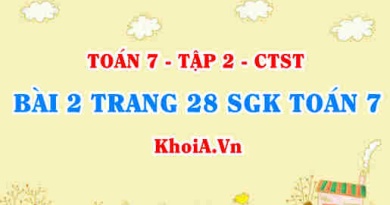 Bài 2 trang 28 SGK Toán 7 tập 2 Chân trời sáng tạo